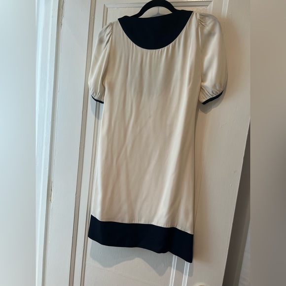 Christopher Deane 100% silk cream and black dress size 2 - Picture 2 of 3